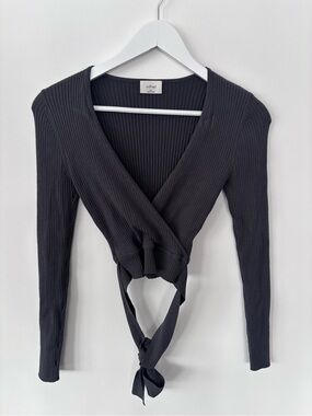Wilfred Grey all Tied Up Ribbed Sweater Sz XS